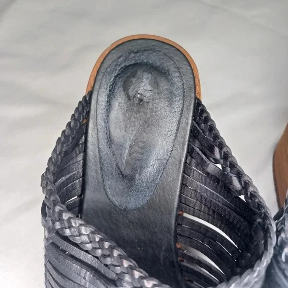 Sundance Veracruz Bella Notte leather Stacked Heel Boho Mules - Picture 2 of 16